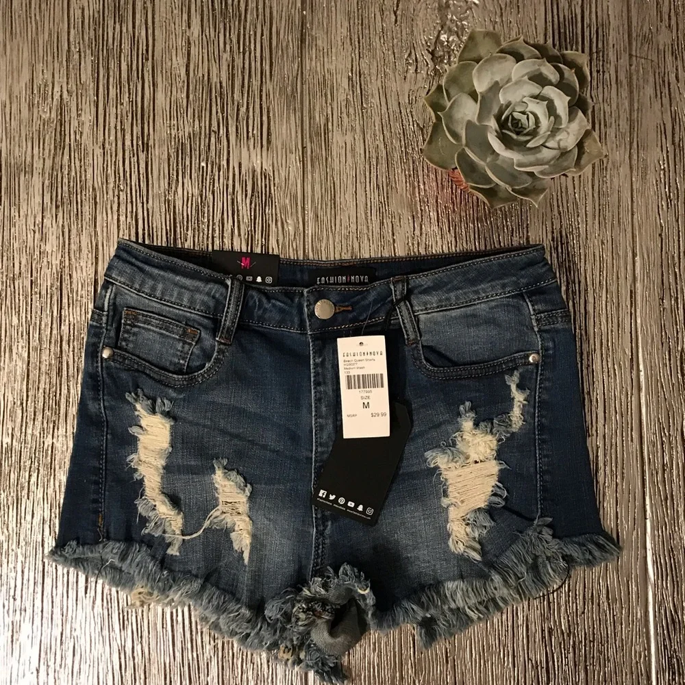Fashion‎ Nova“Beach Queen”CutOff Denim Shorts S,M